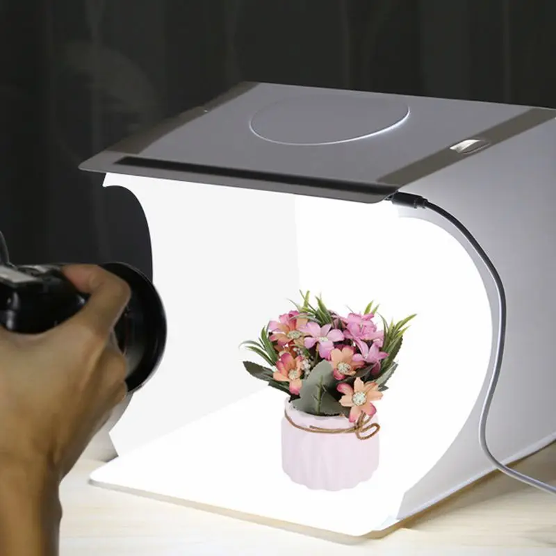 LED Photographic Lamp Box Creative Mini Studio Collapsible Portable 20*20CM PVC Material 5V 1A USB High Quality Novelty | Освещение