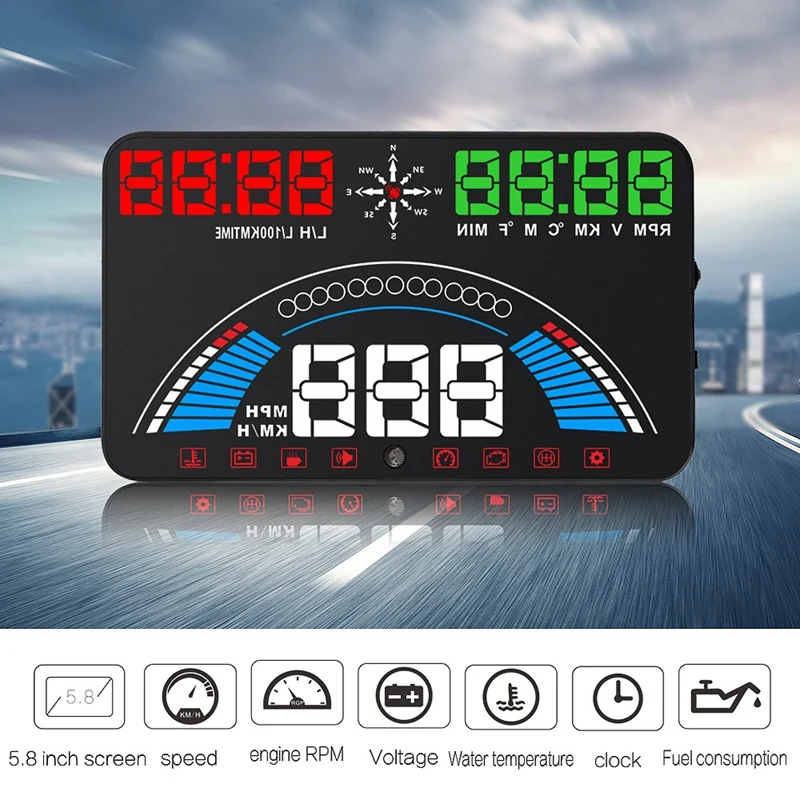 S7 HUD Дисплей Авто OBD2 автомобиля Скорость проектор ing Предупреждение расход