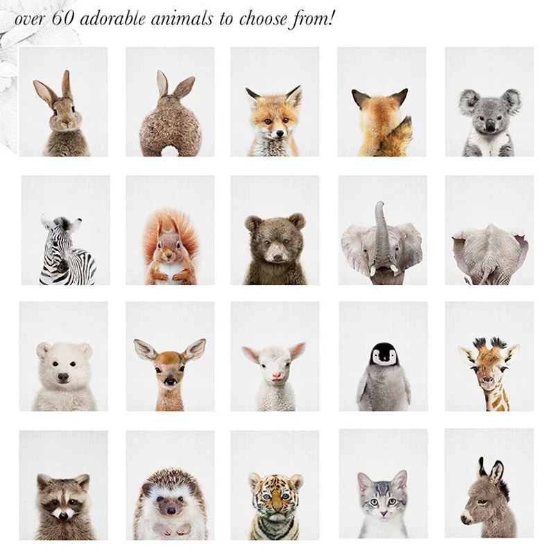 Львенок печать сафари Декор детской комнаты животные настенные художественные