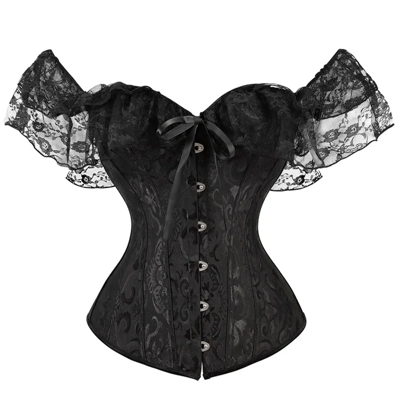 S XXL корсет Для женщин на шнуровке атласная Overbust с функцией тренажера талии Bodyshaper