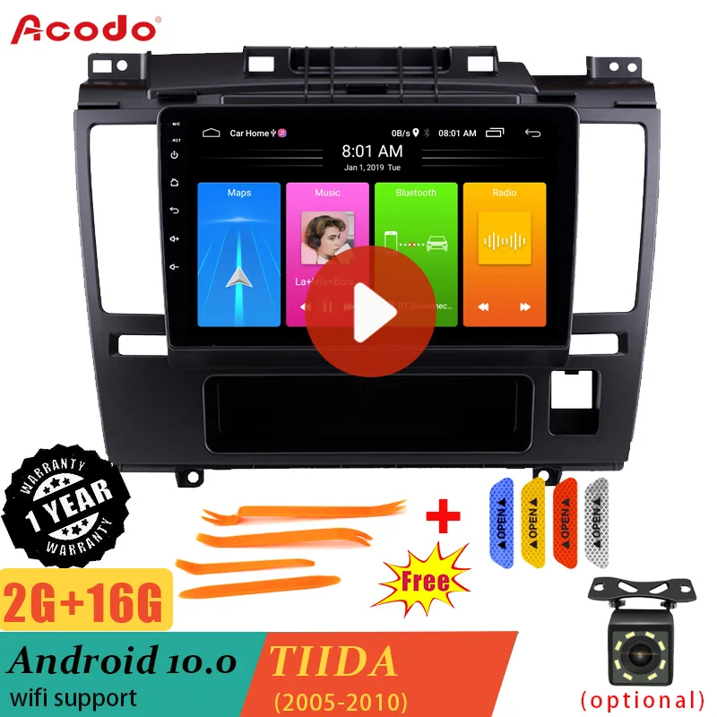 Автомобильный мультимедийный плеер ACODO 2 Гб ОЗУ + 16 ПЗУ Android 10 0 радио GPS-навигация
