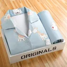 Пижама женская с длинным рукавом, одежда для сна с мультипликационным принтом, клубничный пижамный комплект, комплекты семейной одежды для осени, большие размеры