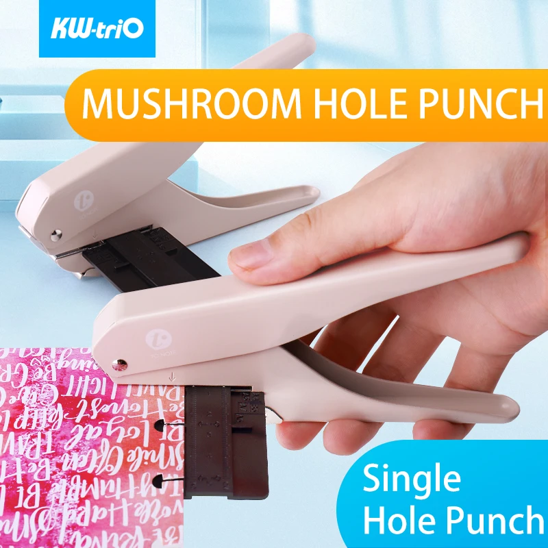 KW-triO Mushroom Hole Single Hole Punch Notebook Standard Punch Machine Mushroom Planner Binding Discs Puncher Office Supplies
