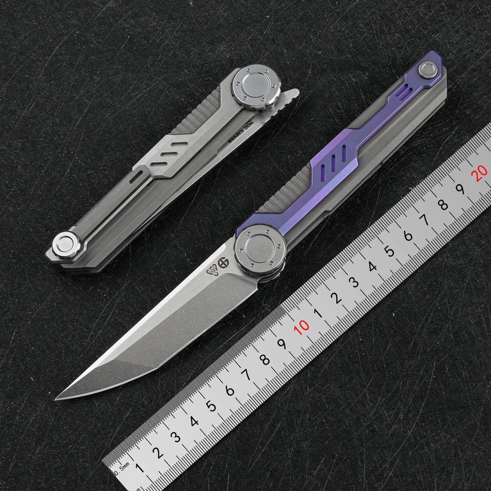 

New 2021 NOC MT05 folding knife KVT ball bearing M390 blade titanium handle camping hunting outdoor Survival knives EDC Tools