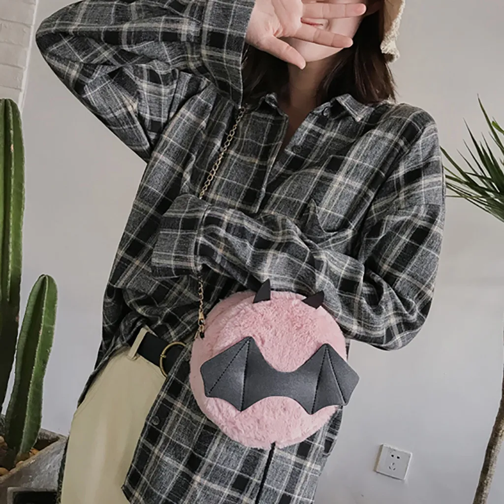 2020 забавные стильные плюшевые сумки с мультяшной летучей мышью индивидуальные