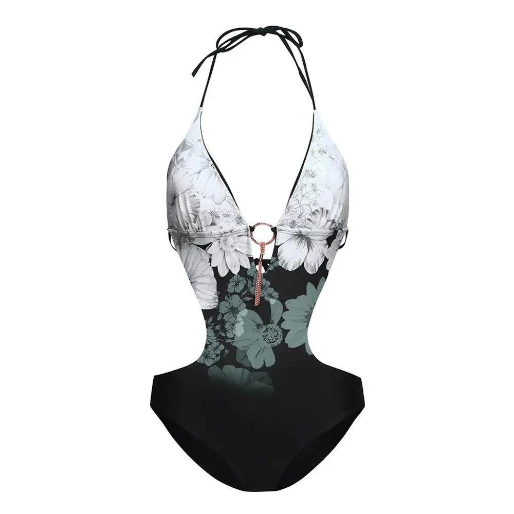 Fashion New Women Lace Up Printed Padded Push-up Bikini Swimwear 2020 bikin women print wire free Swimsuit beachwear suits 50** | Женская