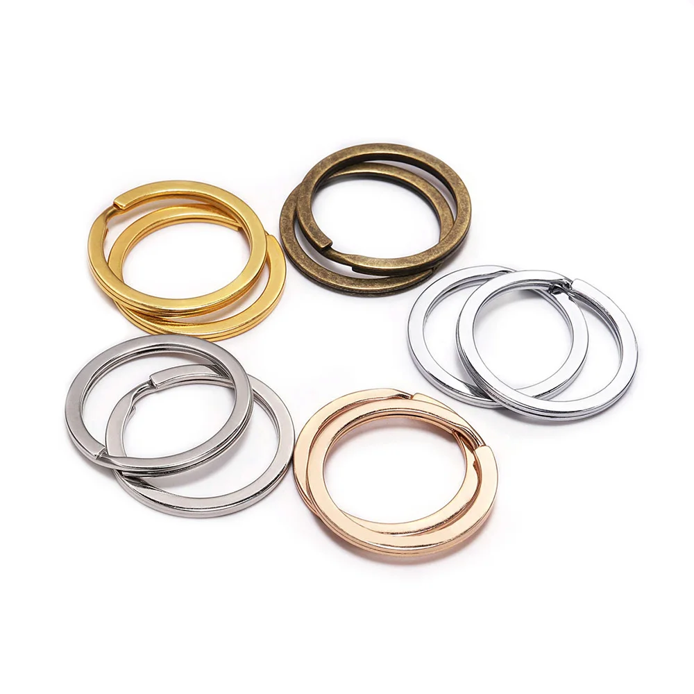 10Pcs/Lot 25 28 30mm Gold Round Key Ring Llaveros Clasp Findings Key Chain Split Ring Plated Key Ring For Jewelry Making