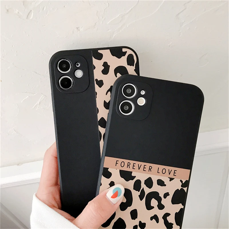 Luxury Leopard Print Phone Case For iPhone 13 12 Pro Max 11 Pro Max 7 8 Plus XS Max X XR SE2020 12 Mini Silicone Soft Back Cover
