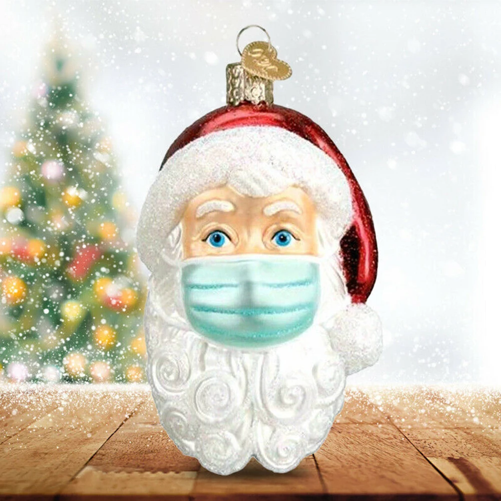 

Christmas Tree Ornaments 2020 Santa Wearing Hanging Peadant Decor Gift 4.5 X 2.5 X 2.75 Photography Props