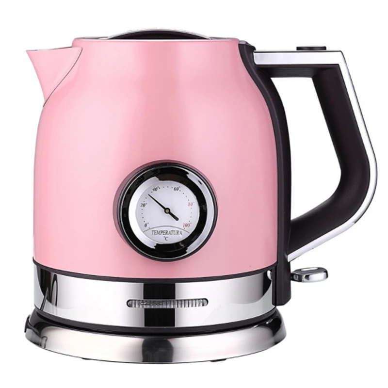 

304 Stainless Steel Electric Kettle with Water Temperature Meter Quick Heating Electric Boiling Teapot, EU Plug