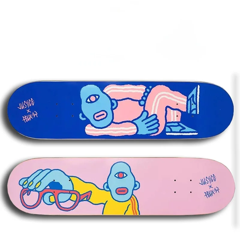 

Adults Rofessional Skateboard Anime Design Aesthetic Complete Skateboard Double Rocker Skate Completo Sports Equipment DK50SB