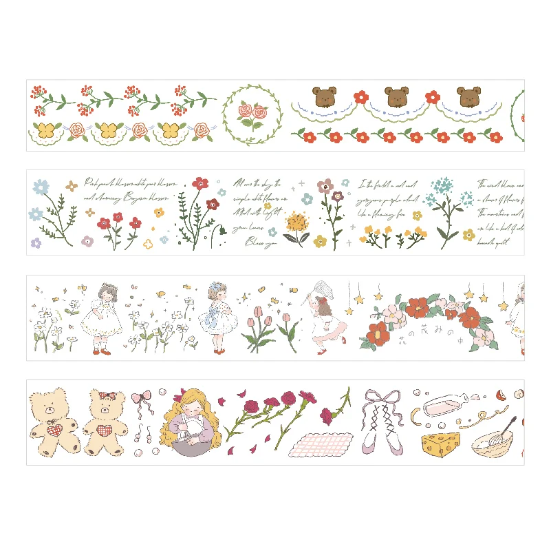 Прозрачные Ретро Кружева Цветы ПЭТ васи лента Diy украшения Скрапбукинг