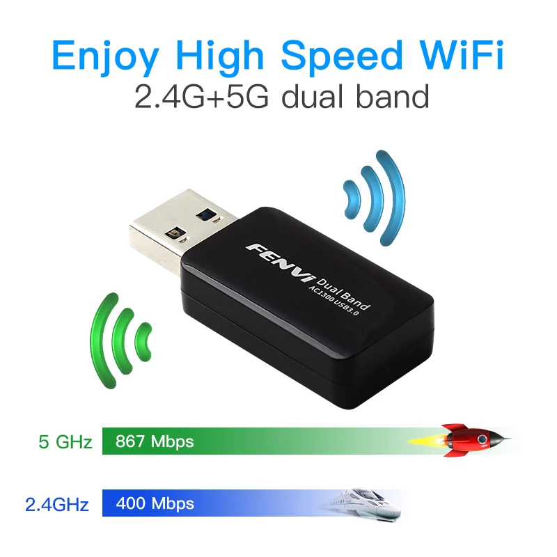 Миниатюрный USB Wi-Fi адаптер 1300 Мбит/с сетевая карта Lan для ПК Wifi ключ