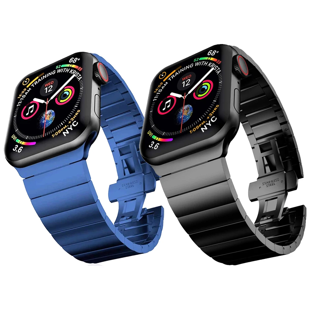 

Браслет из нержавеющей стали для iWatch Apple Watch Band Series 3 4 5 6 SE 44 мм 40 мм 42 мм 38 мм
