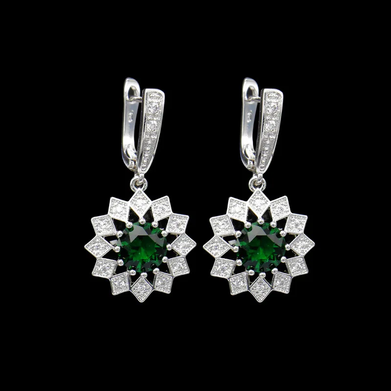Серьги женские из серебра 925 пробы с геометрическим дизайном 14