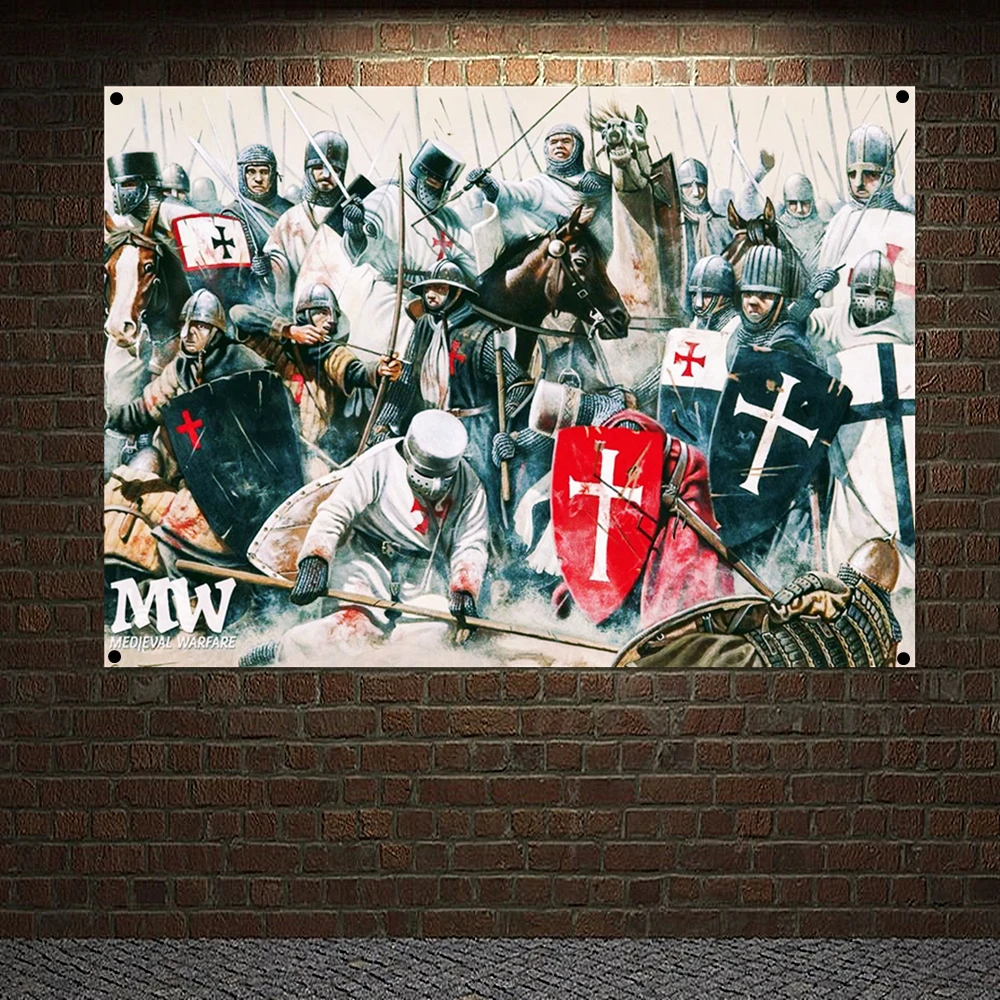 Фото Средневековые Рыцари Христа плакаты настенное искусство винтажный рыцарь Templar