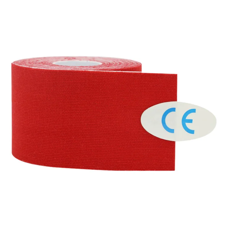 Sport Tape Red 5 м эластичная спортивная повязка, лента для защиты колена, самоклеющаяся, хлопок, эластопласт, повязка, Кинезиология мышечная лента для ног, лодыжки - Цвет: Sport Tape Red