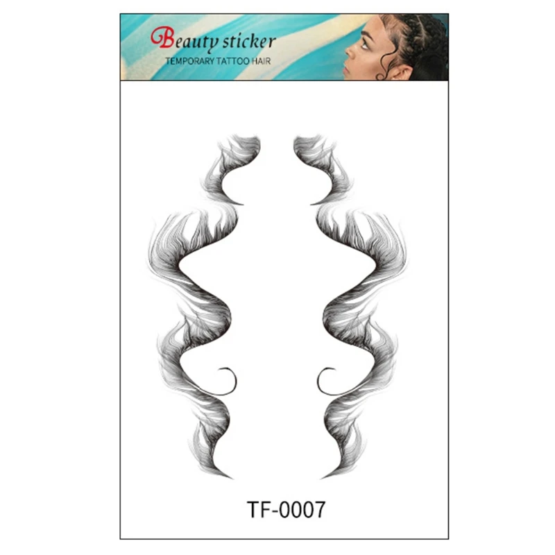 

Hair Edges Tattoo Sticker Realistic Baby Hair Curly Hairline Temporary DIY Hairstyling Template Waterproof Makeup Tools