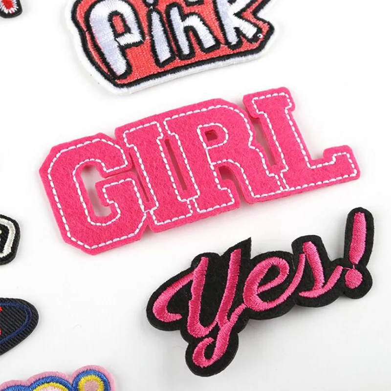 Cute Heart Words Patch Embroidery Patches For Clothing Embroidered Applique Iron On DIY Badge Sew Clothes Sticker | Дом и сад