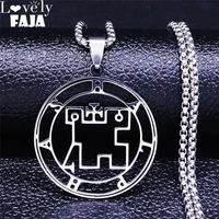 seal of halphas statement necklace menwomen stainless steel necklace satan belial seal lazer key baphomet jewelry n4359s03