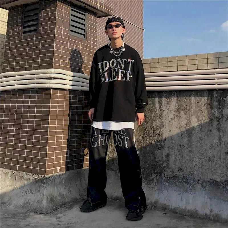 

2022 Spring Autumn New Hong Kong Style Long-sleeved T-shirt Male Heavy Industry Hot Drilling Hip-hop Trend Loose Plus Size Shirt