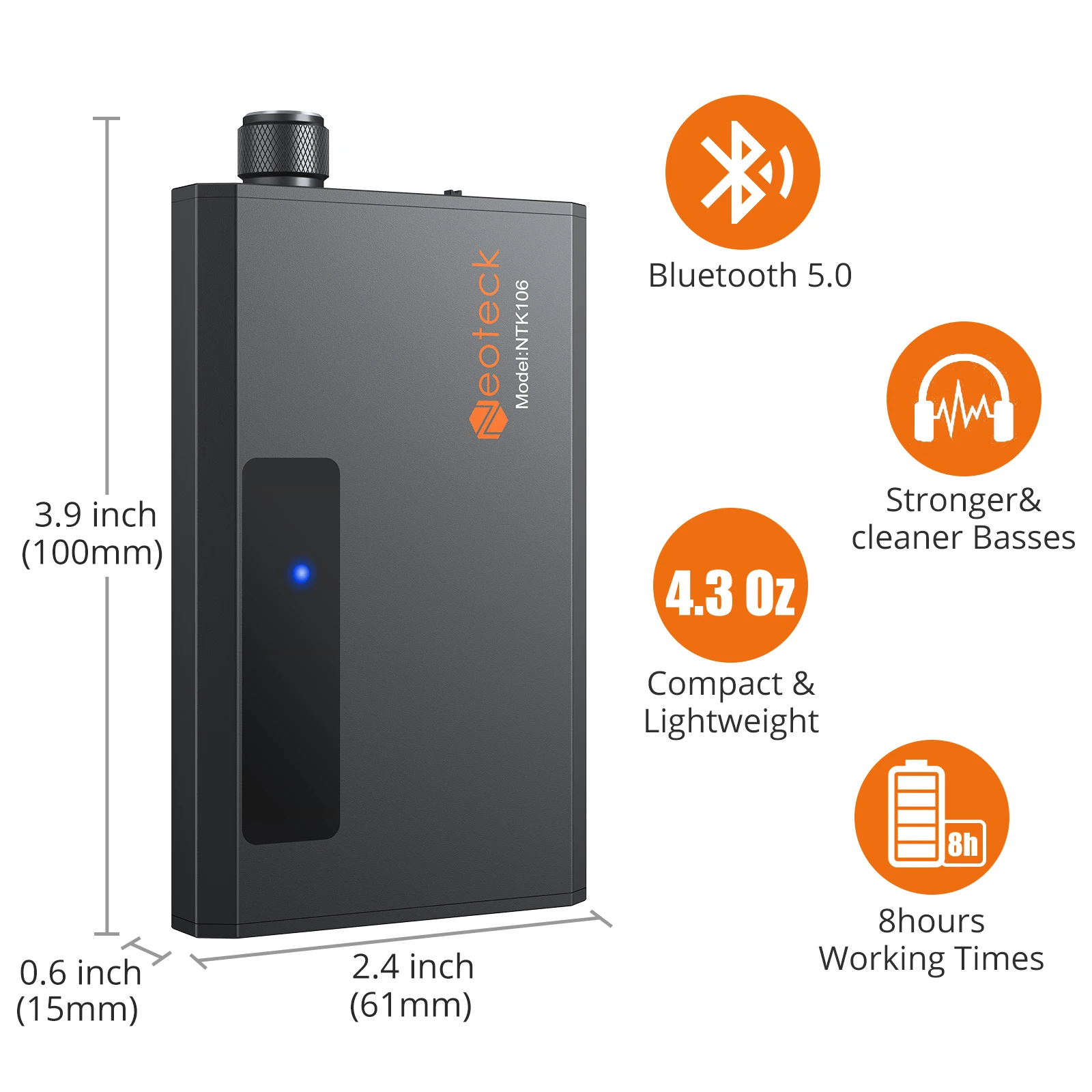 Neoteck 16-150Ω Earphone Amplifier HiFi Headphone Bluetooth-Compatible 5.0 Receiver Portable 3.5mm Audio Amp | Электроника
