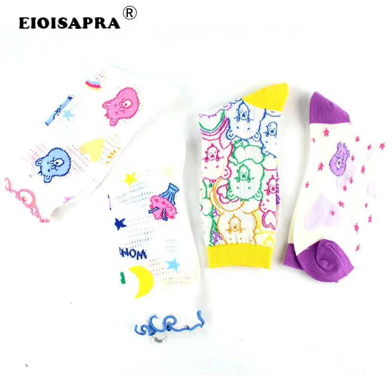 Повседневные прозрачные кружевные женские носки милые забавные с героями