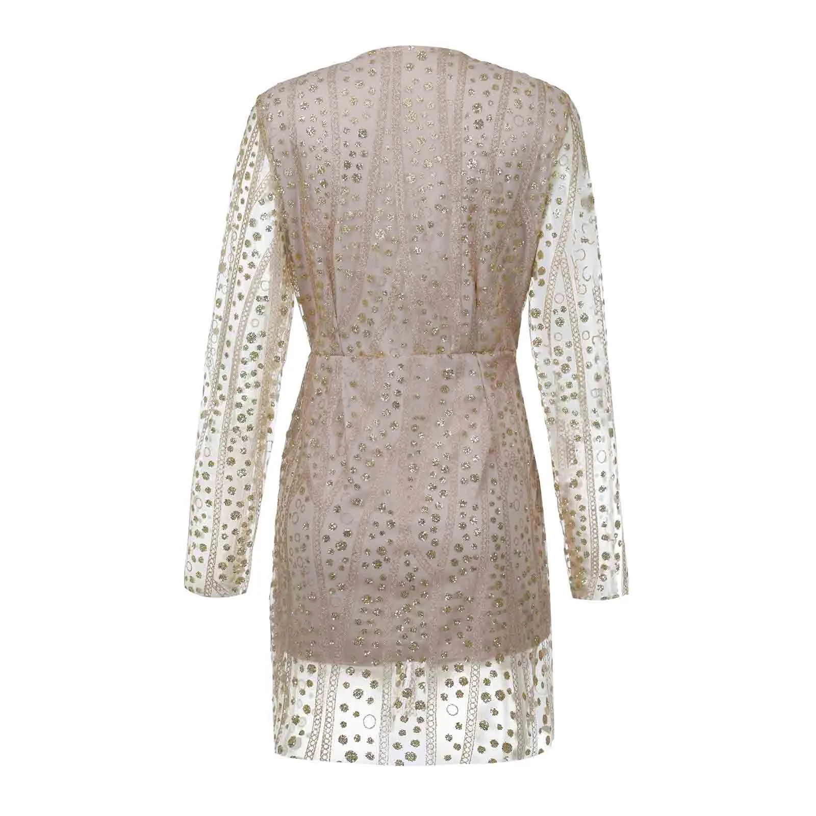 

Sexy Dress Women Fashion Sexy Sequin Deep V Dress Ladies Long Sleeve hip wrap Buttocks Dress vestido de mulher roupas femininas