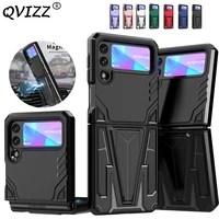 armor shockproof case for samsung galaxy z flip 3 magentic ring fold cover bumber luxury back capa protective bracket shell