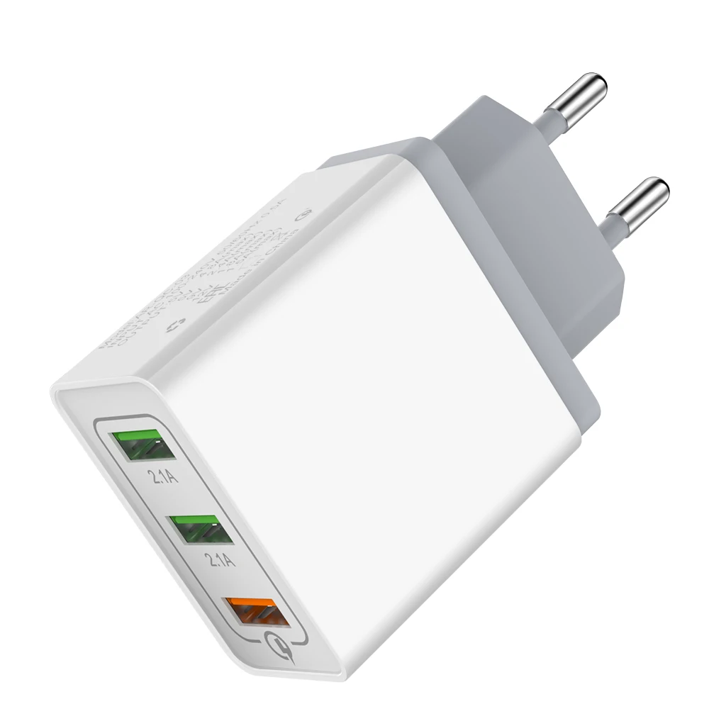 Быстрая зарядка 3,0 USB Зарядное устройство 5V 2.4A QC3.0 быстрой зарядки USB для путешествий настенное Зарядное устройство для iPhone samsung мобильного телефона Xiaomi Зарядное устройство - Тип штекера: Gray