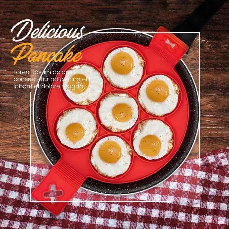 

Reusable Silicone Omelette Mold Egg Pancake Ring Nonstick Pancake Maker Mold Silicone Egg Cooker Kitchen Baking Accessories