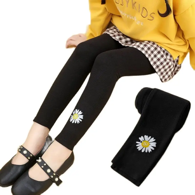 

Cute Kids Daisy Print Leggings Girls Warm Winter Fall Trousers for Children Rabbit Skinny Pencil Pants Fashion Soft Girl Legging