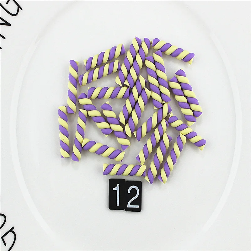 10 шт. 18 цветов 25*5 мм каваи спираль зефир конфеты Полимерная глина Кабошоны с плоской задней поверхностью для DIY украшения телефона
