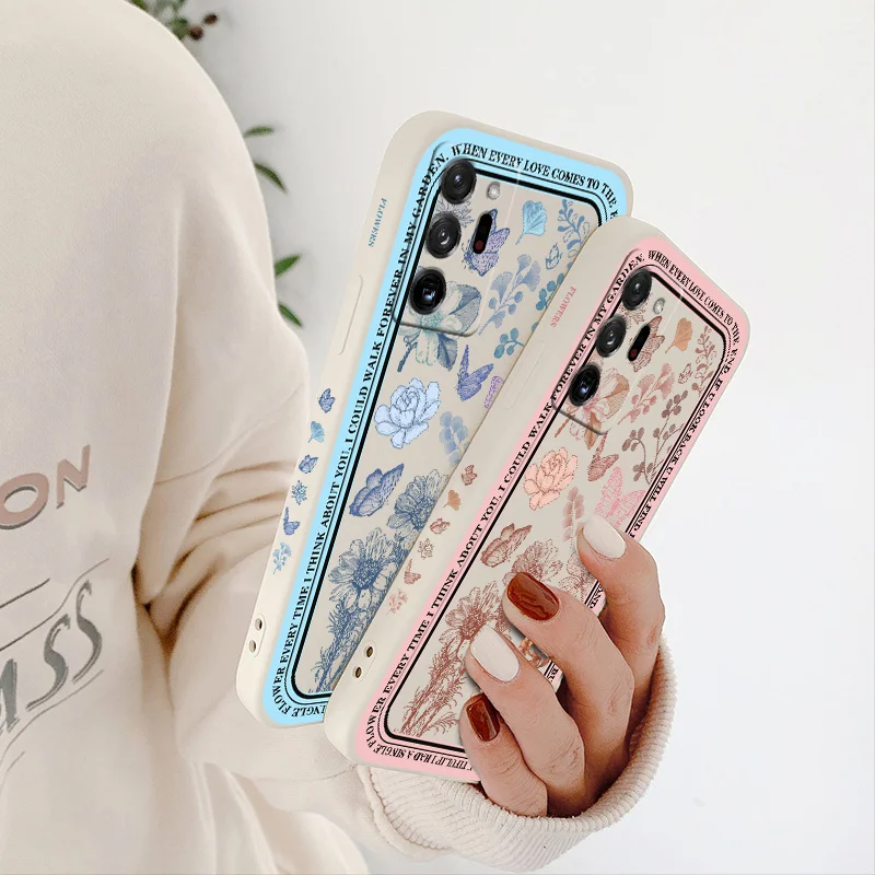 Flowers Phone Case For SamsungA72 A52 A42 A32 A22 A21S A02S A12 A02 A71 A51 A41 A31 S21 S20 FE S10 S9 Ultra Plus Soft Back Cover
