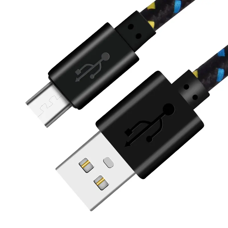 Black Быстрый USB 1 м 2 м 3 м нейлоновая оплетка Micro USB кабель для samsung Galaxy S7 6 Xiaomi htc LG NokiaTablet кабель для передачи данных зарядный Шнур зарядное устройство - Цвет: Black