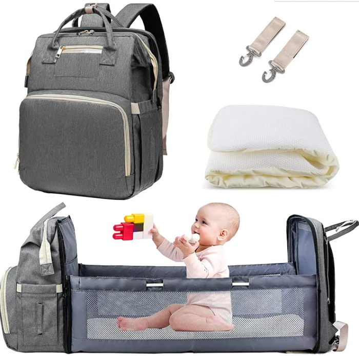 KAINASHI Mummy Backpack, Large Capacity Waterproof Travel Backpack, Multifunctional Crib Folding Table