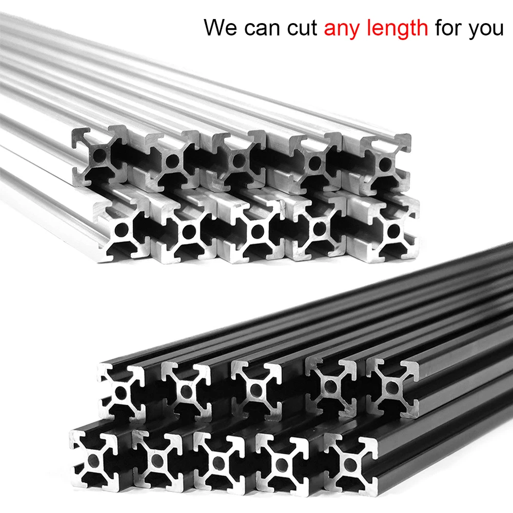 

2 Pieces 20x20 T Slot 6mm CNC European Standard Rail Aluminum Extrusion Profile for DIY 3D Printer Free cut