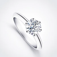 tianyu gems women silver wedding rings 0 6ct1ct moissanite ha cut round white solitaire diamonds engagement ring 925 jewelry