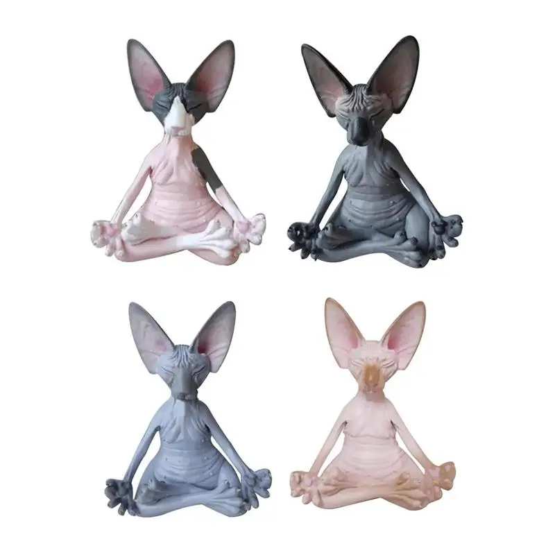 6x4x8 см чудесная статуэтка Будды кошки для медитации йоги счастливое искусство