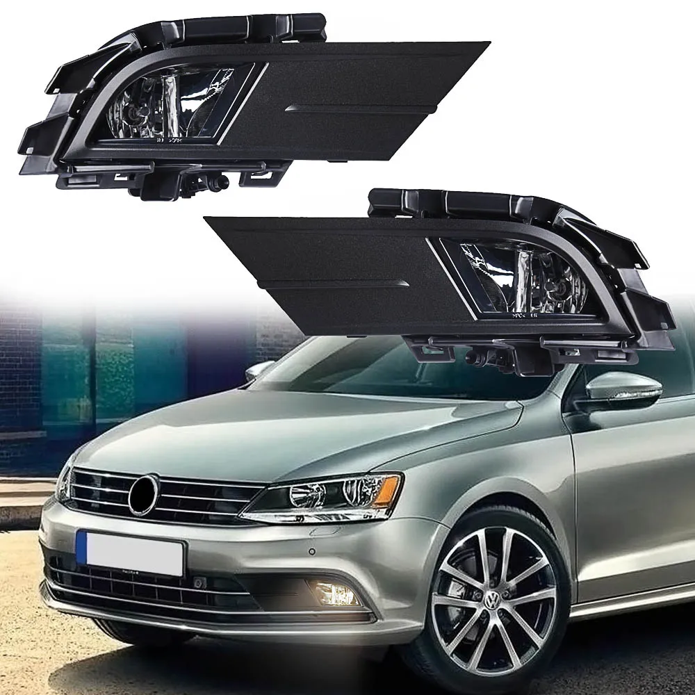 

Car Fog Lamp For VW Jetta 2015 2016 Clear Car Assembly Front Bumper Driving Lights With Switch Harness Auto Fog Lamp Bulbs