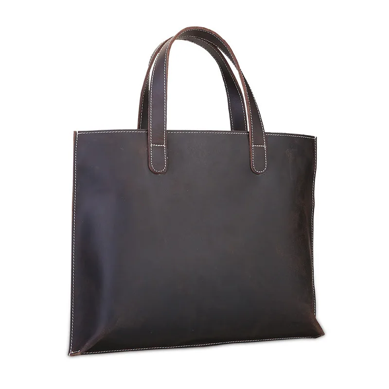 

Men Quality Leather Antique Retro Business Briefcase 14" Laptop Case Attache Portfolio Tote Shoulder Messenger Bag