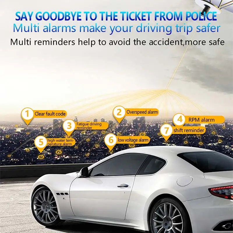 

TRUEJO OBD2 HUD Mirror Car Head Up Display Digital Speed Projector Security Alarm Updated Version Oil Temp. Turbo Pressure
