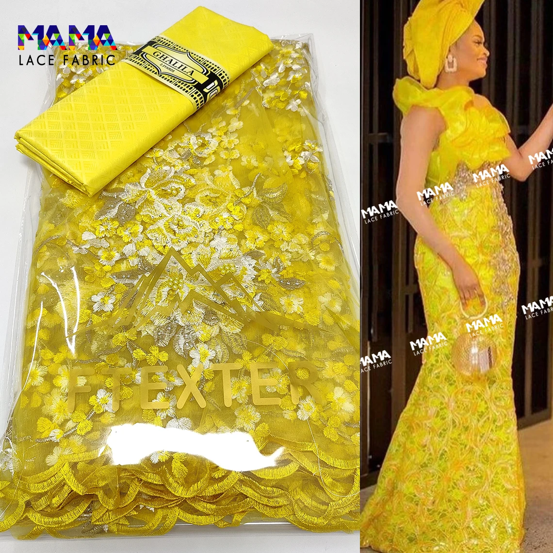 

Wholesale Price !!! 2.5+2.5 2022 Latest African Lace High Quality Embroidered Tulle Fabric With Basin Riche Wedding Dresses