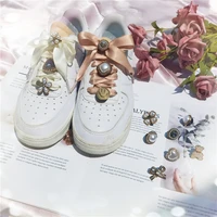 1pcs pearl rhinestones buckle shoelaces decoration shoes accessories diy shoe charms design exquisite vintage button accessories