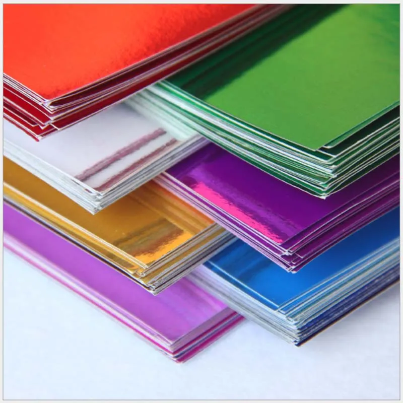 10pcs A4 Sheets Mixed Colours Mirror foil Cardstock Card Making DIY Material Sparkling Craftwork Scrapbooking Gift Wrapping Box images - 6