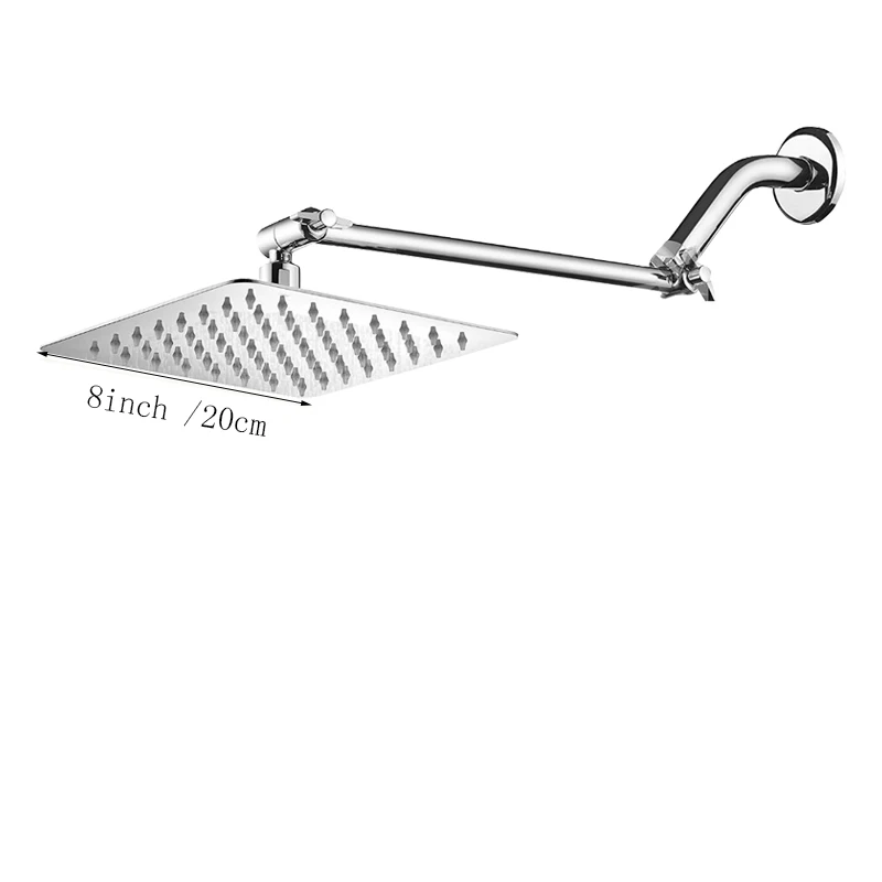 8 inch shower head Amazon Горячая 8/10/1" Нержавеющая сталь Насадки для душа полированный хром Ванная комната тропический душ большой Насадки для душа и вращающийся держатель для душа - Цвет: 8 inch shower head