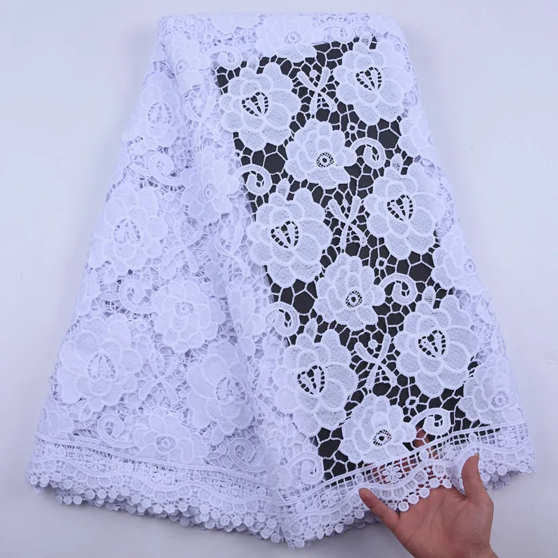 Новейшая нигерийская кружевная ткань из гипюра белый Африканский шнур