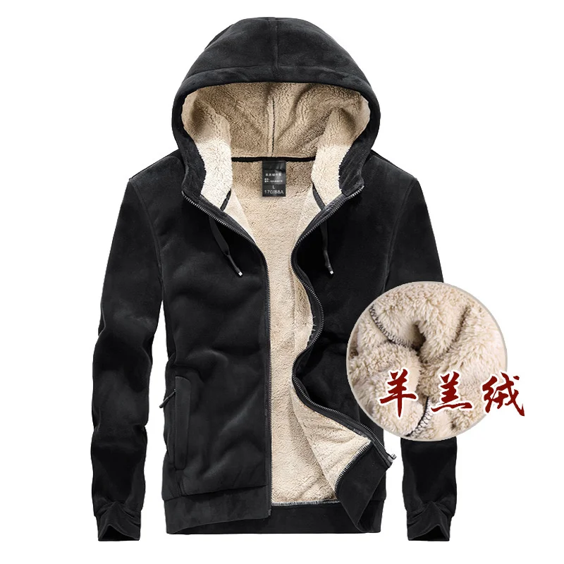 

Cashmere cardigan large size sweater men's Sports Top Plush hooded thickened Sweater Hoodie silver coat