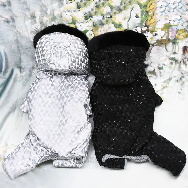 

Pet Jumpsuit Winter Warm Windproof Pet Dog Hooded Clothes for Chihuahua Yorkies Pet Puppy Dog Four Legged Clothing Dog Outfits