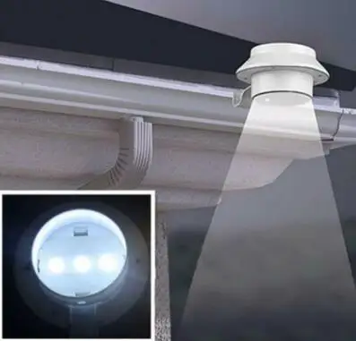 

Free Shipping 3 LED Solar Powered Light Outdoor Garden Security Wall Fence Gutter Yard Lights Solar Roof Light